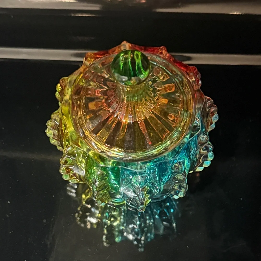 Vintage Carnival Hobnail glass Candy Dish trinket jar - Picture 2 of 16